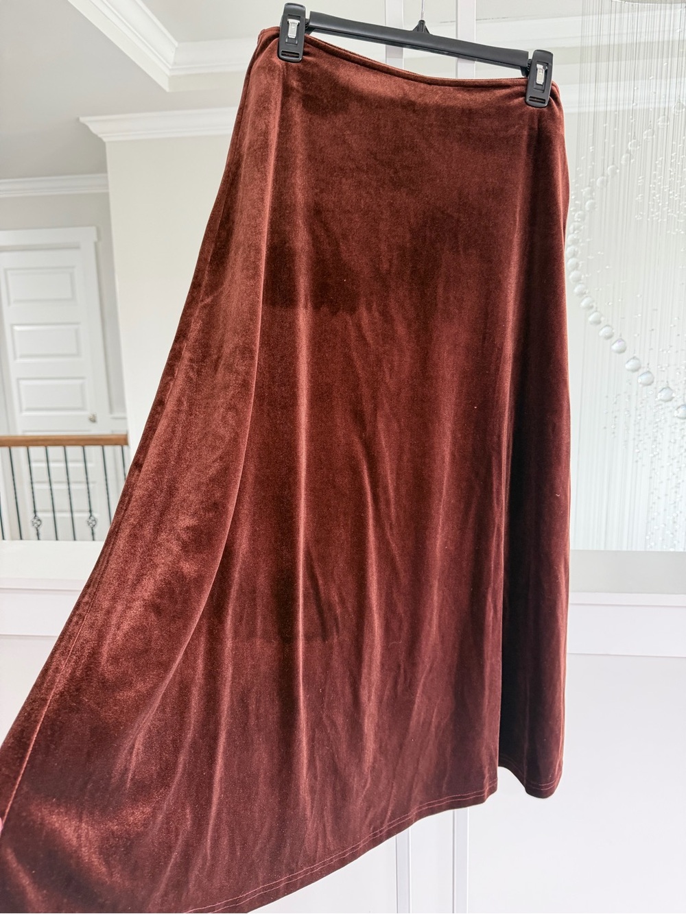Commense Velvet A-Line Midi Skirt - Picture 4 of 6